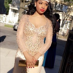 Elegant and sexy gold dress